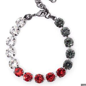 NWT "Winter Jewel" Collection Red, Green & White Crystal Cup Tennis Bracelet